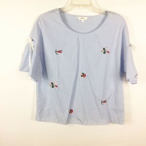 Women’s Floral Embroidered Crop Top Size Medium